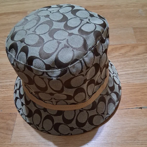 Coach Hat Patterned Bucket Hat with Orange Lining - Picture 11 of 11